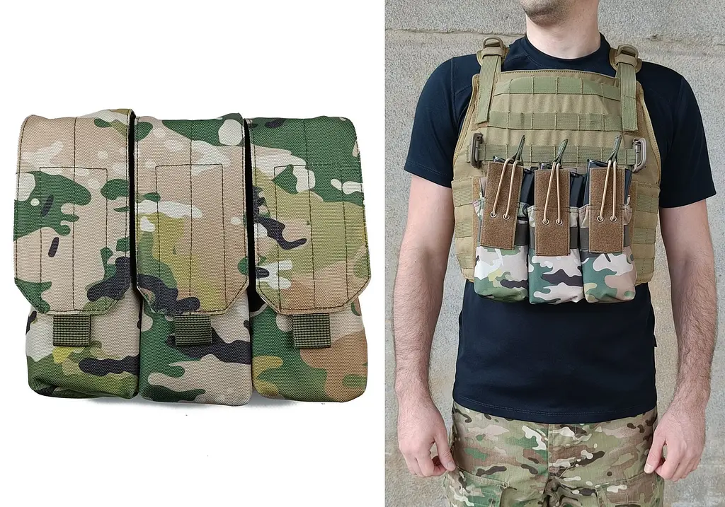 Підсумок під 6 магазінів АК/РПК потрійний мультикам (MOLLE, підсумок на розгрузку, жилет, РПС) - фото 4