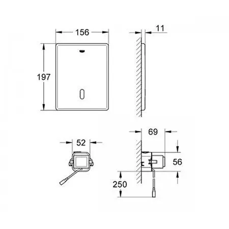 Клавіша змиву Grohe Tectron Skate 38393SD1, Хром матовый - фото 2