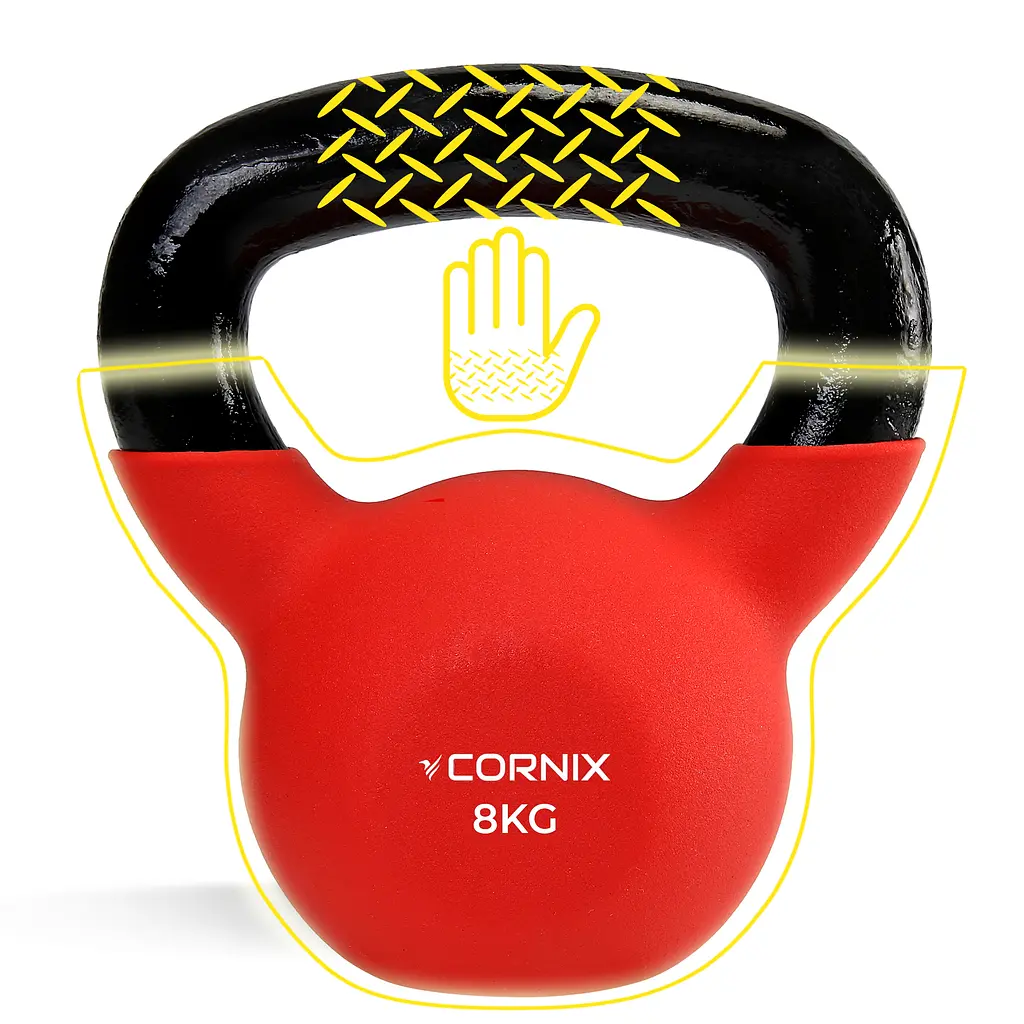 Гиря металева Cornix 8 кг з вініловим покриттям XR-0436 Red/Black - фото 2