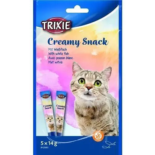 Ласощі для котів Trixie Creamy Snacks з білою риби 5 шт. х 14 г
