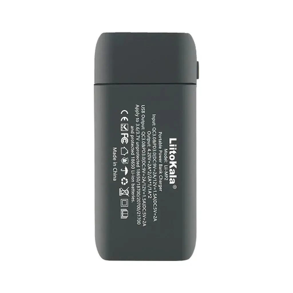 Зарядний пристрій для акумуляторів Liitokala 2 Slots, w func. Powerbank/PD/QC, USB/Type-C, LED disp, 18650/21700 (Lii-MP2) - фото 3