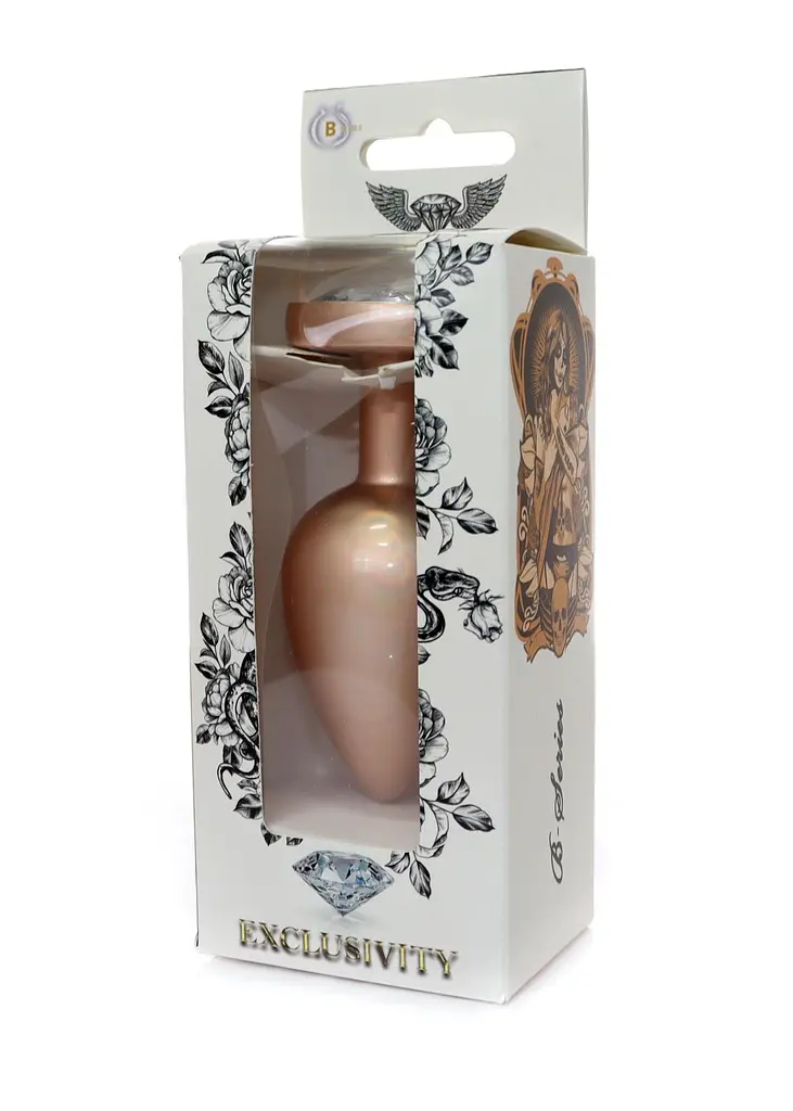 Анальна пробка з кристалом Jewellery Pearl Gold Heart Plug S 7 см (прозорий) - фото 7