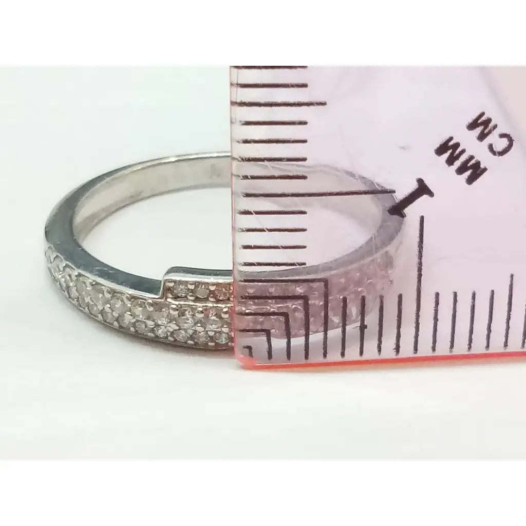 Серебряное кольцо Агни Дорожка с фианитами. 1878/9Р-CZ белый 18 - фото 5