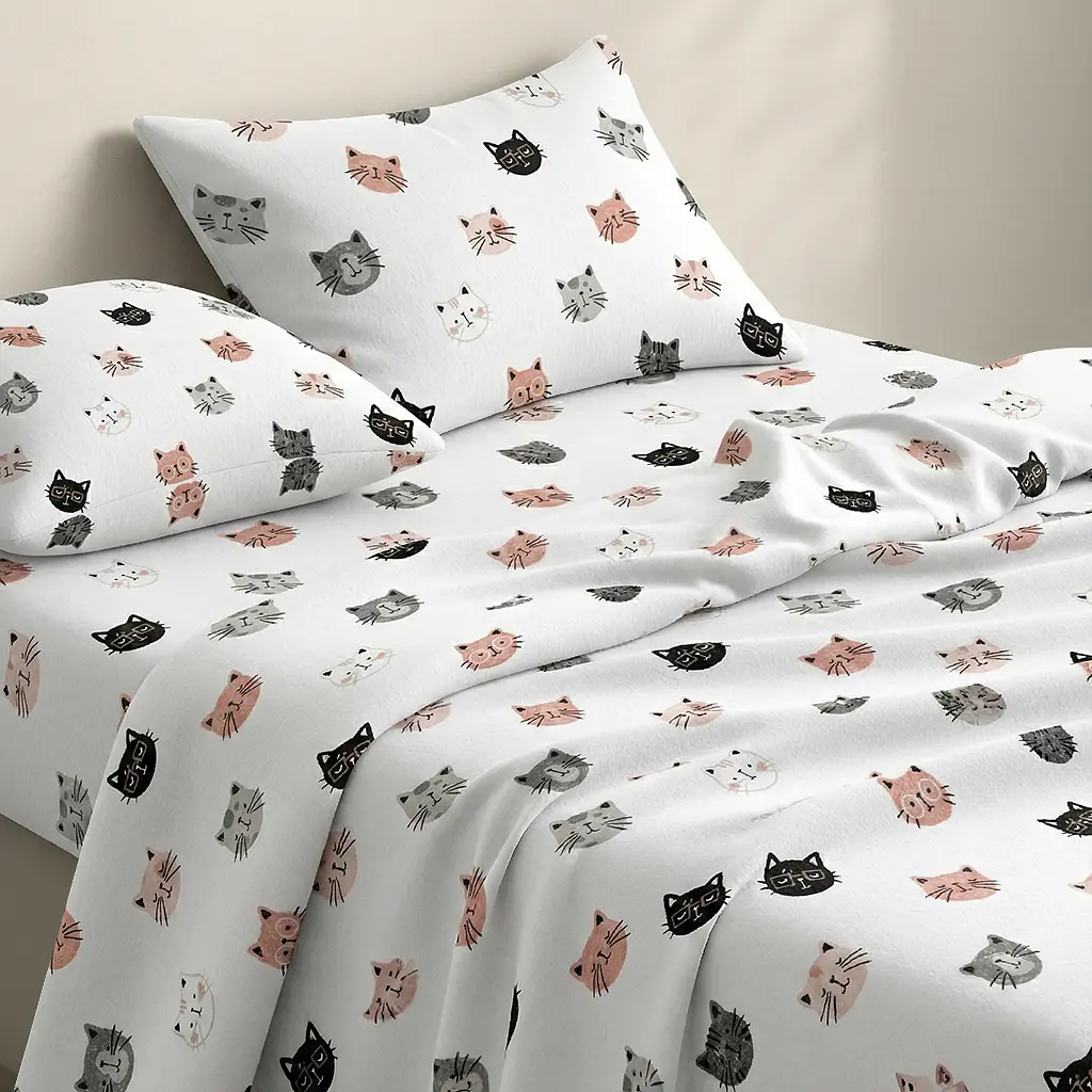 Простирадло на резинці фланель 80х160 PLAYFUL CATS COSAS (4822052499245) - фото 2