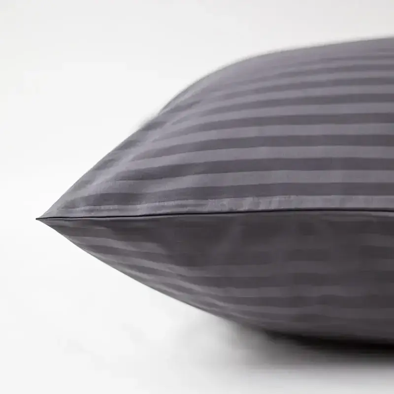Комплект постільної білизни ТЕП Страйп Сатин Premium Graphite євро графітовий - фото 3
