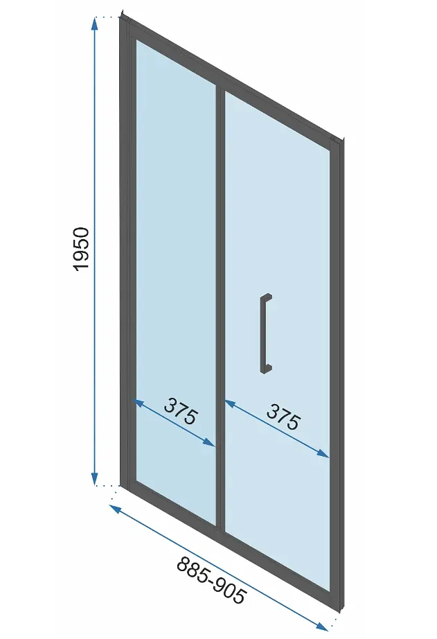 Душова кабіна Rea Rapid Fold 90x90 black REA-K6422 + REA-K6419, Чорний матовий, Універсальна, прозрачний, Чорний матовий - фото 6