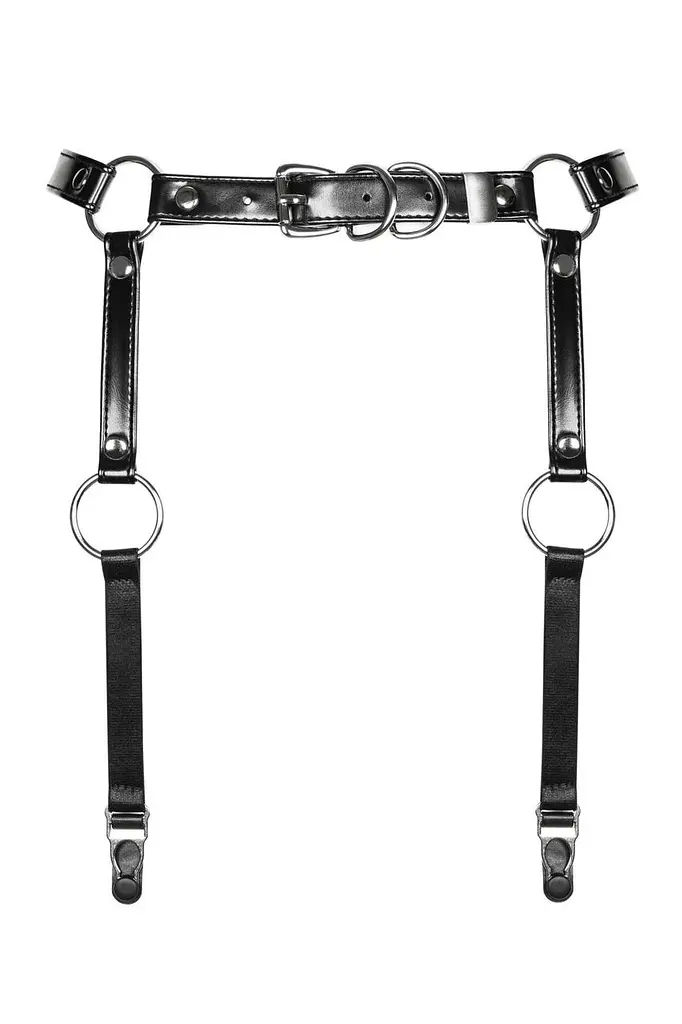 Гартеры Obsessive A741 garter belt black, искусственная кожа - фото 2