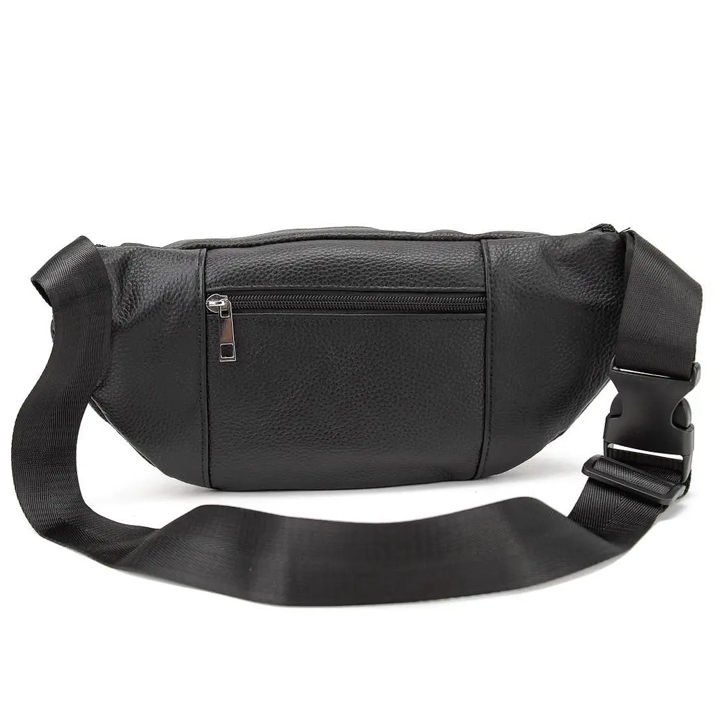 Містка шкіряна сумка на пояс чорна Tiding Bag M56-2030A - фото 7