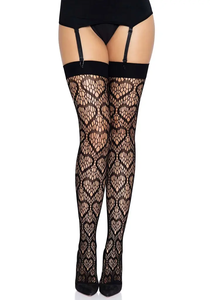 Ажурні панчохи із сердечками Leg Avenue Heart, one size