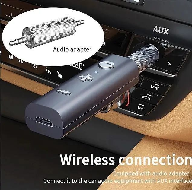 Адаптер Essager Bluetooth 5.0 Music Car Stereo Jack 3.5 Audio AUX черный (ECJBJS-CY01) - фото 2