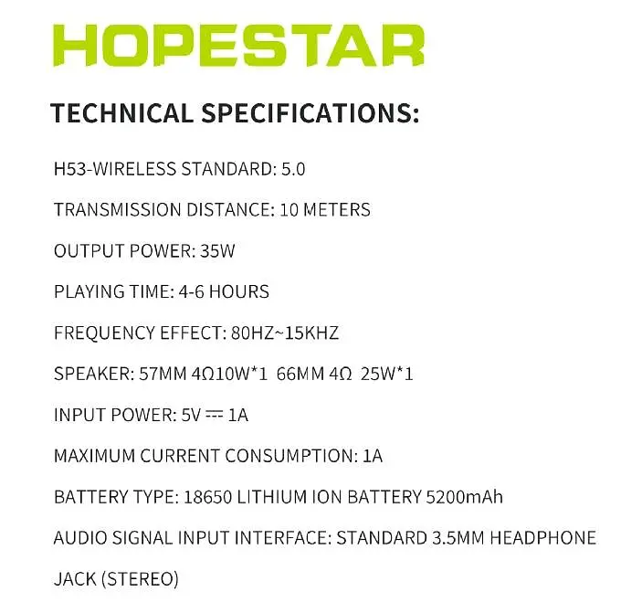 Портативна Bluetooth-колонка Hopestar H53 Black - фото 3