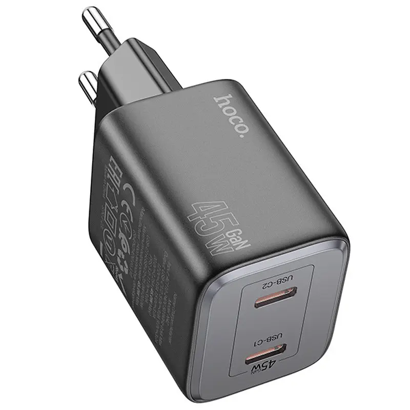 МЗП Hoco N42 Elogiado PD45W (2USB-C) Black - фото 2