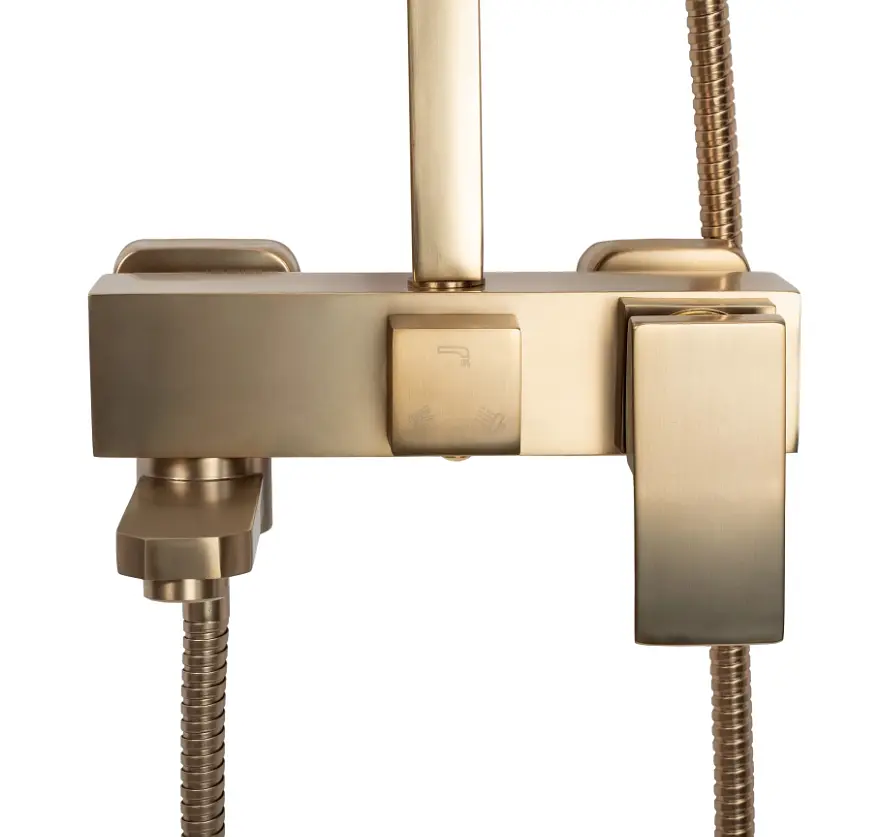 Душевая система Rea Jack Brushed Gold с изливом REA-P7050, Золотой - фото 7