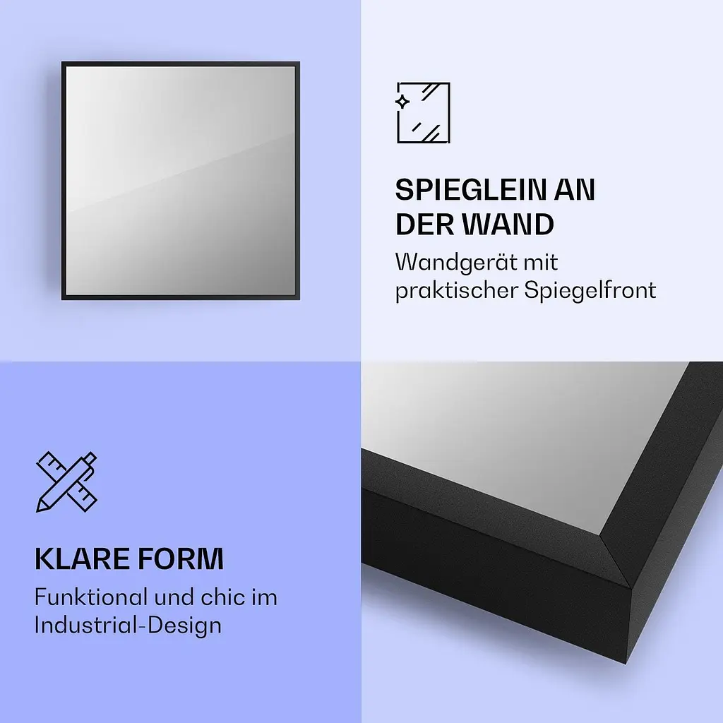 Інфрачервоний обігрівач дзеркало Klarstein La Palma Smart 500 Вт (10039827) - фото 3