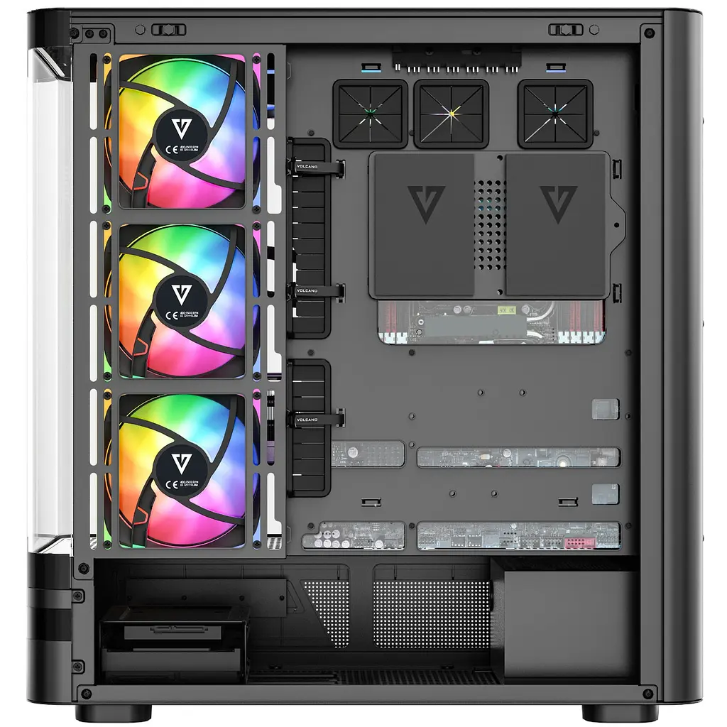 Корпус Modecom VOLCANO AQ200 ARGB MIDI FRONT LCD, 4x120mm fans ЧОРНІЙ без Блок живлення ATX - фото 5