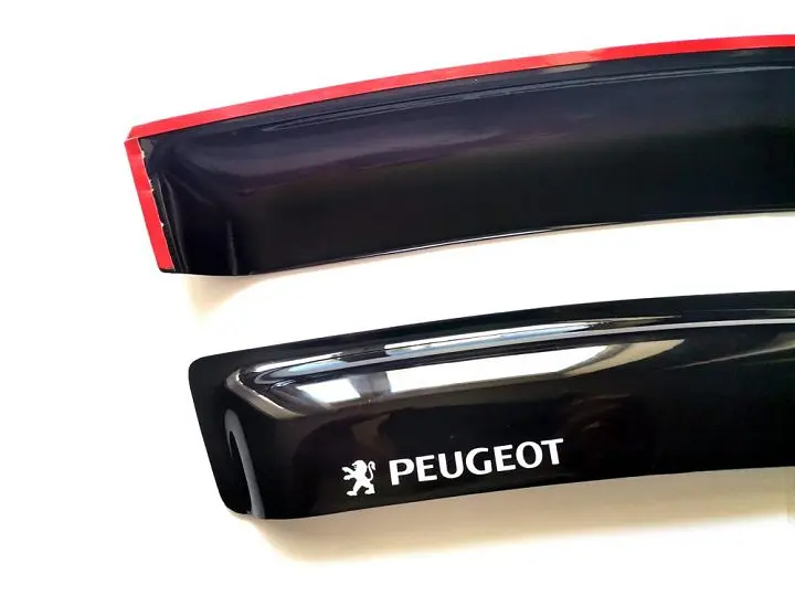 Дефлектори вікон ветровики для Peugeot Partner II 2008-2018 Скотч 3M 2 шт Voron Glass - фото 2