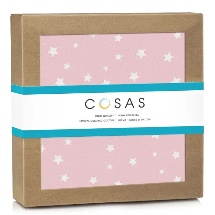 Багаторазова непромокаюча пелюшка Cosas Starfall Rose 100х120 см рожево-біла (Diaper_StarfallRose_100x120) - фото 2