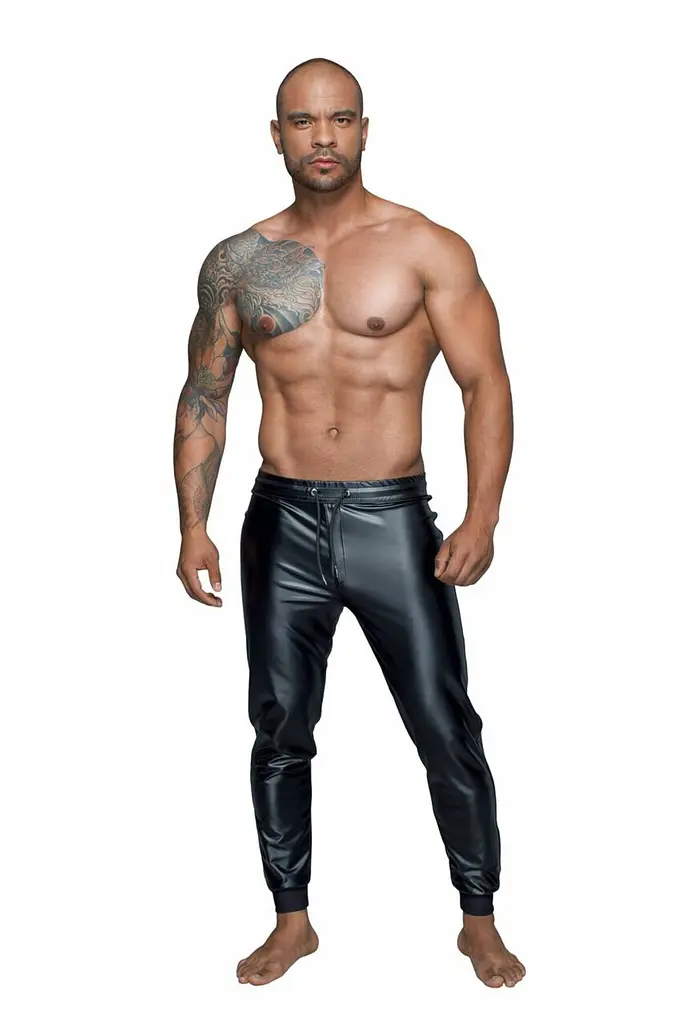 Чоловічі трегінси Noir Handmade H063 Powerwetlook treggings, 3XL, мокрий ефект - фото 4