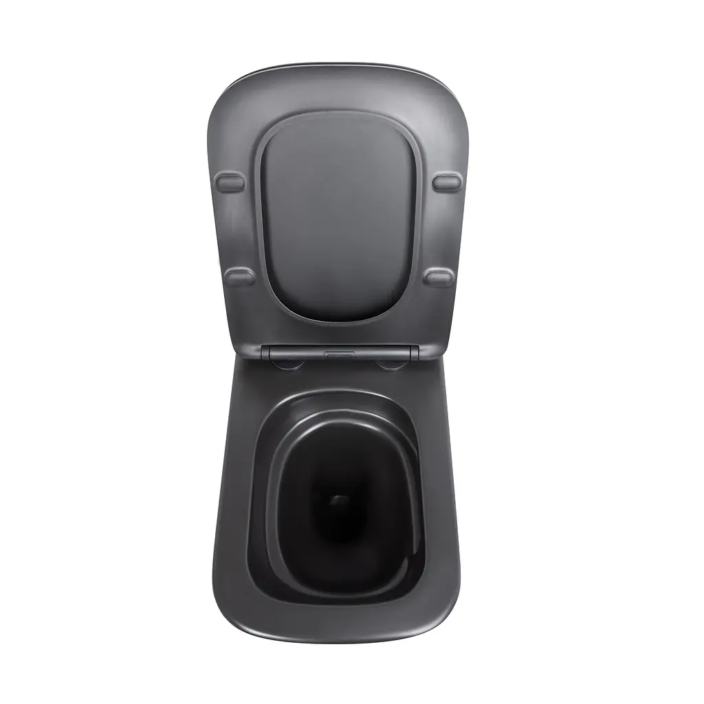 Унитаз подвесной Qtap Tern New Ultra Quiet с сиденьем с сиденьем Soft-Close Black matt QT17332303ASMB, Черный матовый - фото 5