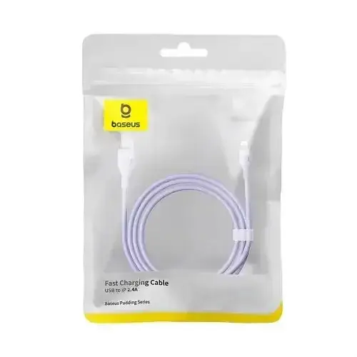 Кабель Baseus Pudding Series Fast Charging Cable USB to Lightning 2.4A 1.2m P10355700511-00 Purple - фото 5