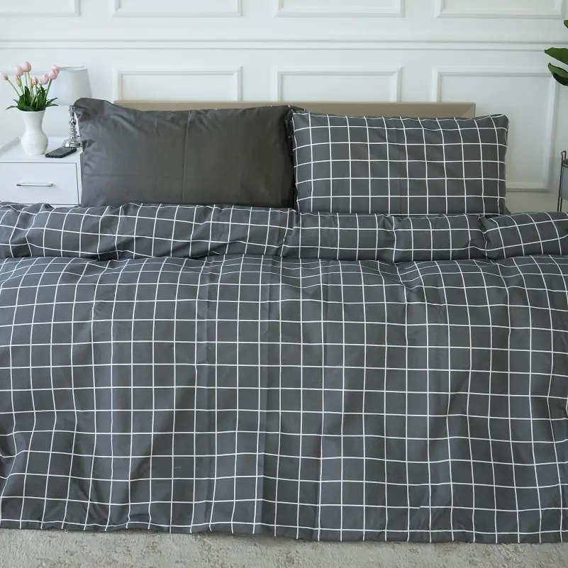 Простирадло MirSon Ranforce Elite 17-4815 Lugano 220x240 см сіре (2200009019463) - фото 2