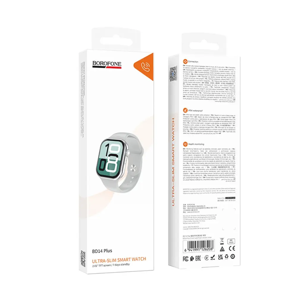 Смарт-часи BOROFONE BD14 Plus 51mm. 200 mAh. IP54 Smart watch(call version) сріблястий - фото 2
