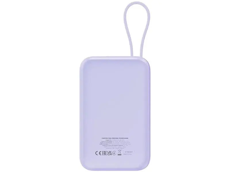 Зовнішній акумулятор (Power Bank) Canyon OnPower 101 10000mAh 22.5W Purple (CNS-CPB101PU) - фото 4