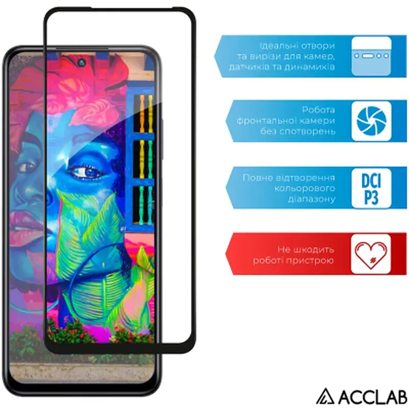 Скло захисне ACCLAB Full Glue Infinix Hot 30 Play Black (1283126589591) - фото 5