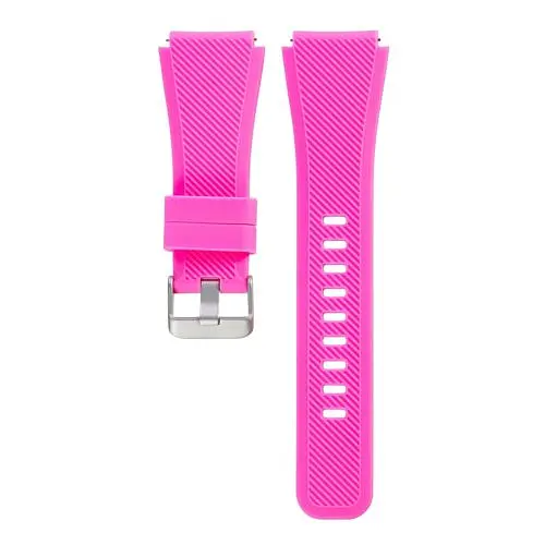 Силиконовый ремешок Watchbands для Samsung Gear S3 Samsung Galaxy Watch 46mm Silver - розовый (WB001PINK) - фото 2