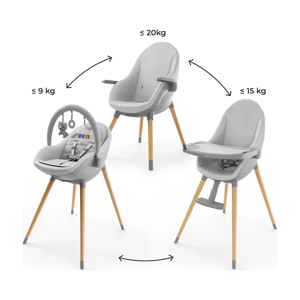 Стілець для годування Kinderkraft 2 в 1 Fini Up Grey (5902533930111) - фото 7