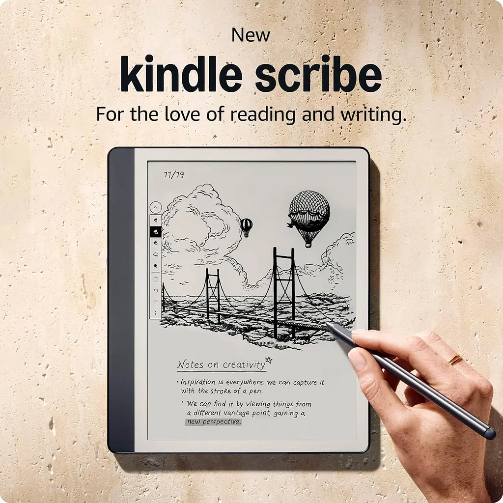 Електронна книга Amazon Kindle Scribe 1st Gen 2024 Tungsten, 64 ГБ, дисплей 10,2 E Ink Carta 2480?1860, 300 dpi, антиблікове покриття, підсвічування, ємнісний сенсор, металевий корпус, підтримка аудіо, Wi-Fi/Bluetooth, USB-C, стилус - фото 2