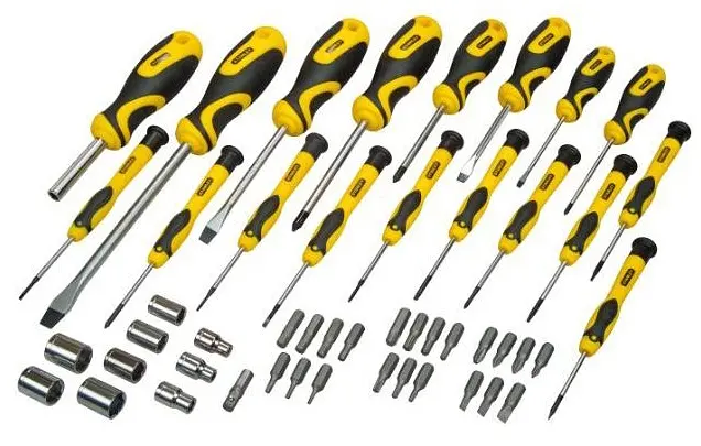 Отвертки 21 бита, SL, PH, Torx, H, 9 торцевых головок, кейс, набор 49шт Stanley hoz0014103 - фото 2