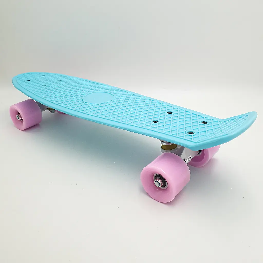 Пенні борд скейт 55х15см до 80кг ABEC 7 матові колеса скейтборд Penny Board Pastel Series бірюзовий - фото 3