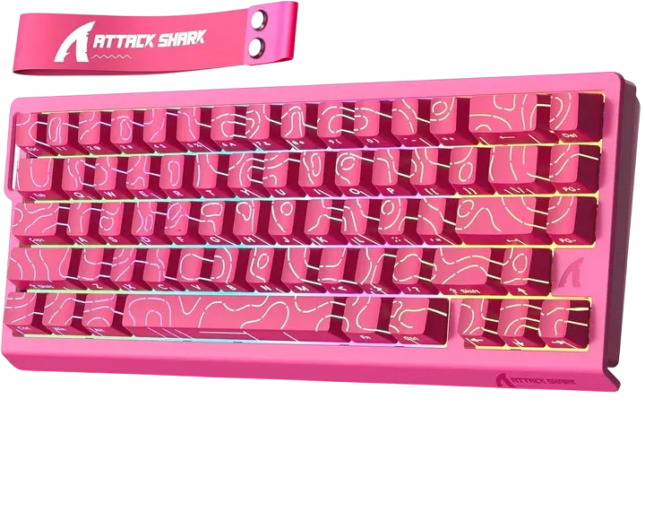 Клавіатура Attack Shark R82 HE Contours Side Printed Pink - фото 3