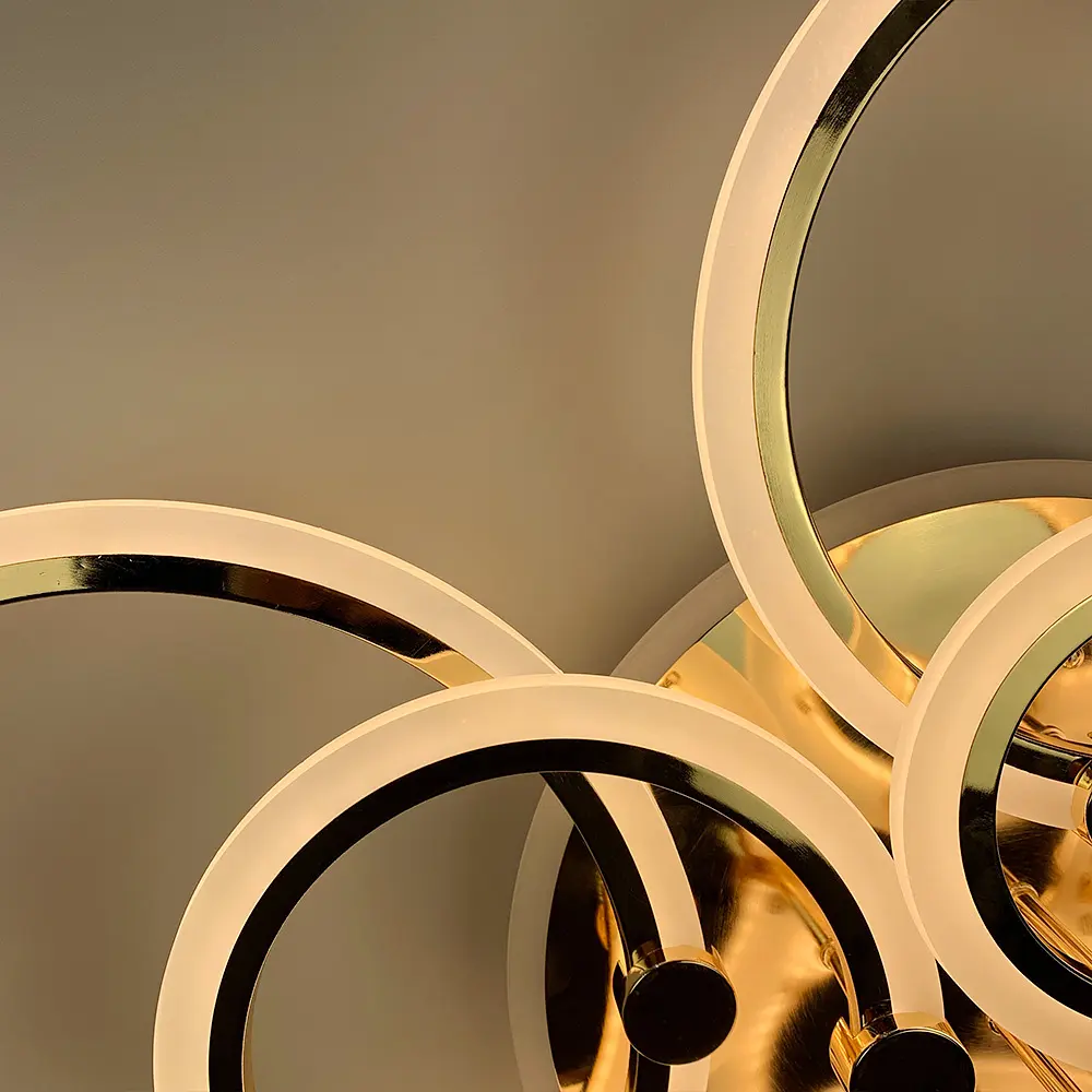 Светодиодная люстра Senta на 8 колец в золотом корпусе Line.F A 2374/8 RGB GD - фото 3