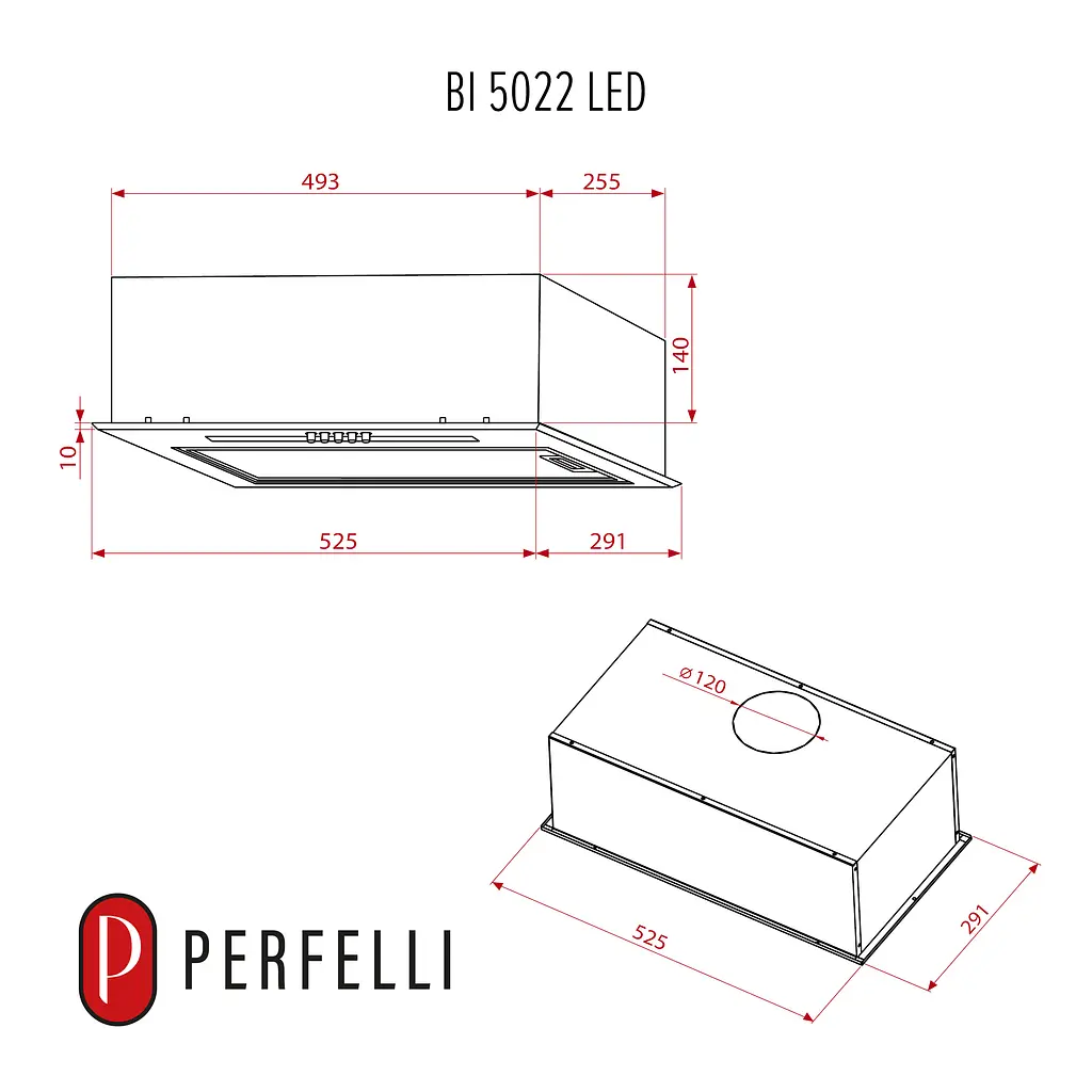Витяжка повновбудована PERFELLI BI 5022 FBL LED - фото 12