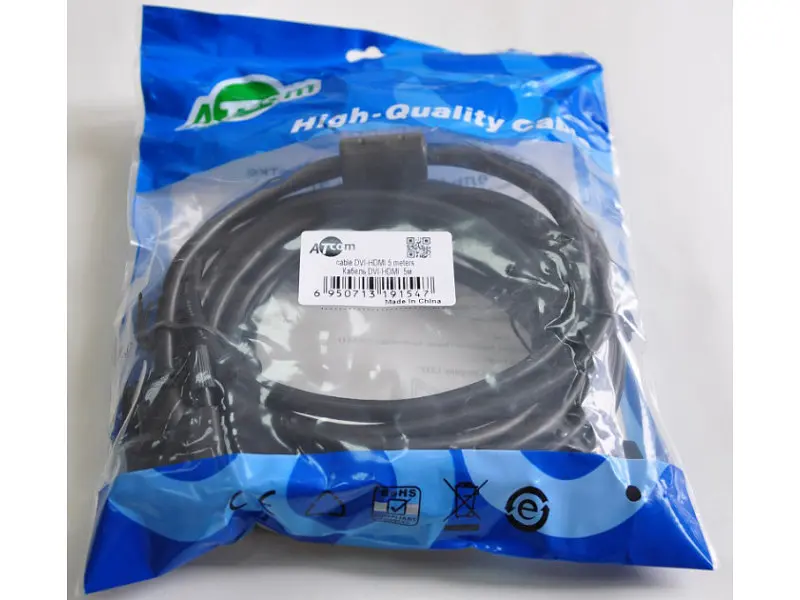Кабель ATCOM DVI-HDMI 2 Ferite 5 м Black (9154) - фото 2