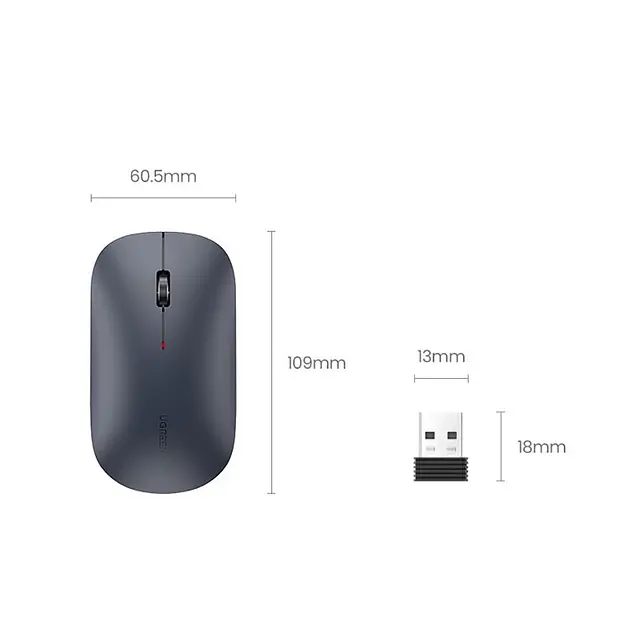 Бездротова мишка комп'ютерна Ugreen Portable Wireless Mouse MU001 чорна (UGR-90374) - фото 4