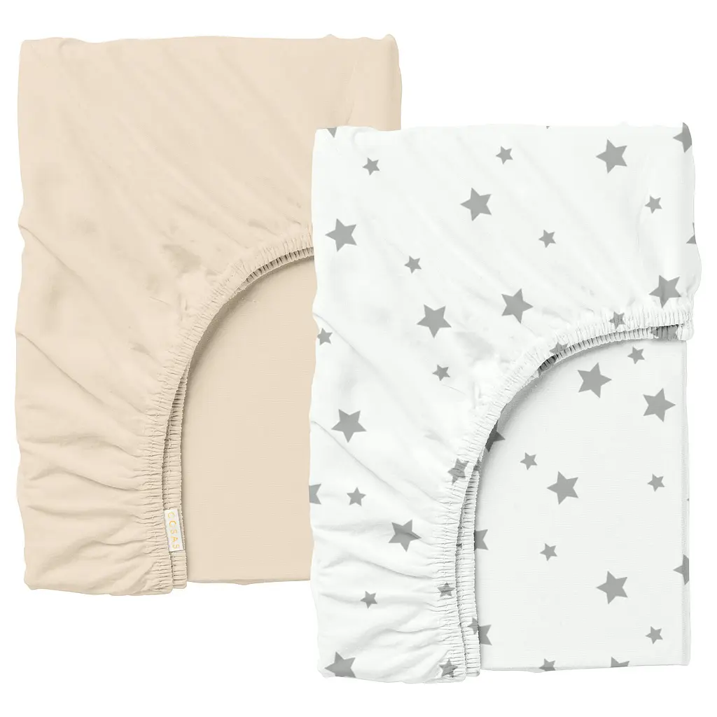 Набір простирадло на резинці 160х200 BEIGE / GREY STARS COSAS (4822052058770)