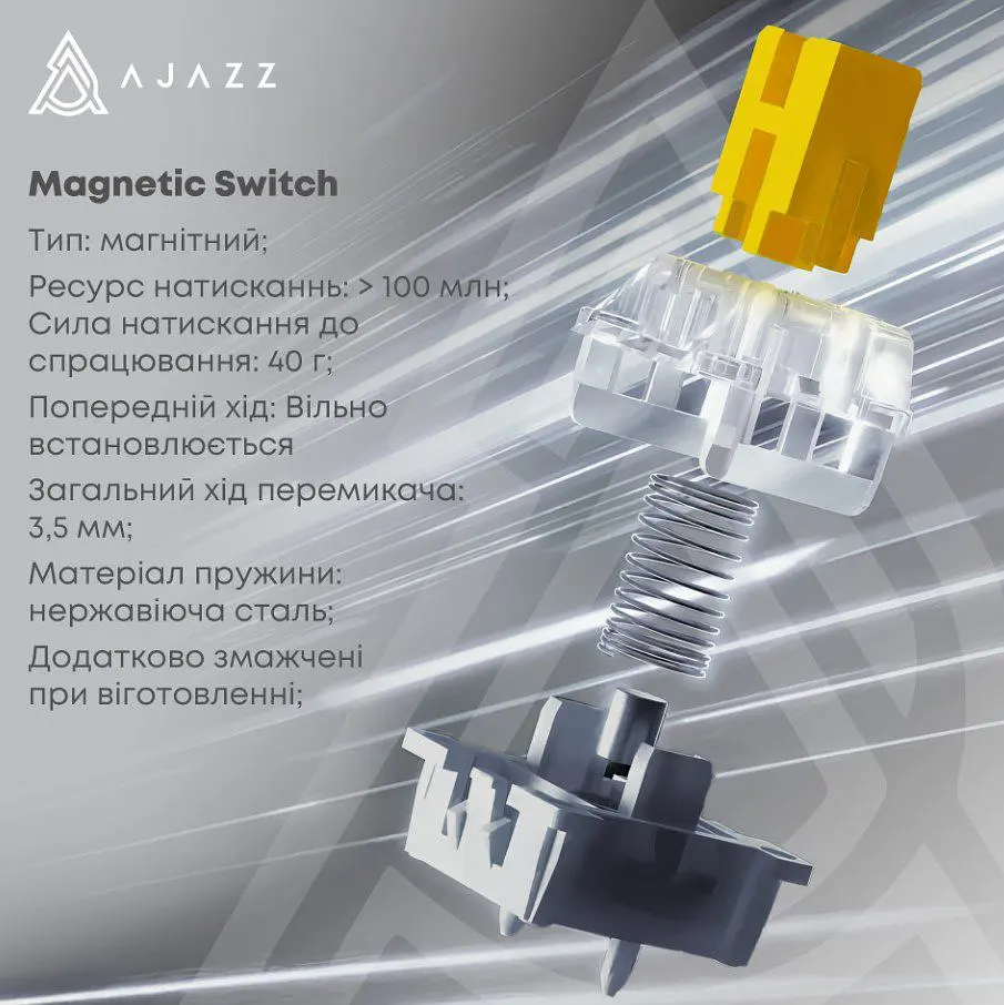 Клавіатура ігрова механічна Ajazz AK-820-Max Magnetic Switch USB RGB White - фото 8