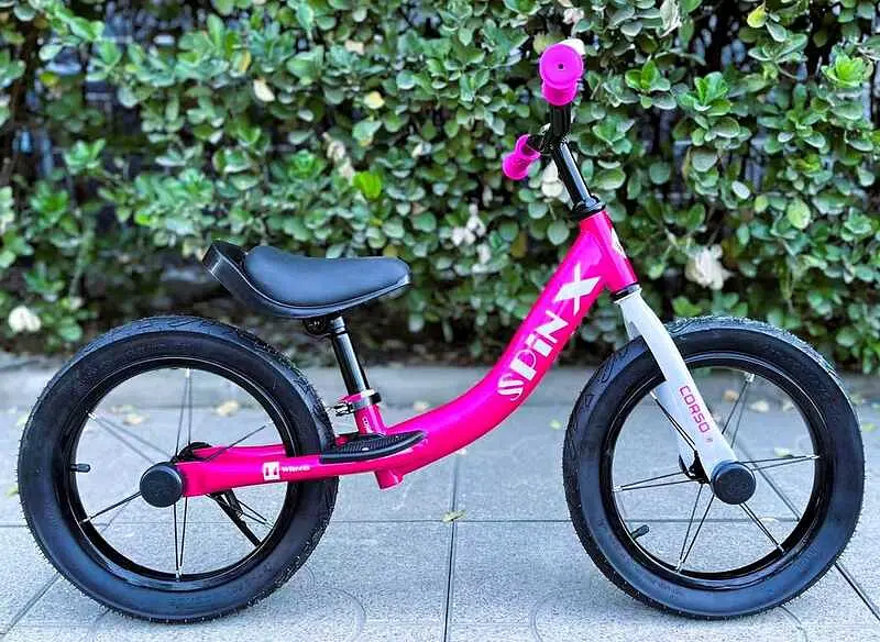 Велобіг Corso Spin-X, сталева рама, колесо 14", надувні колеса, підніжка, підставка для ніг, дзвоник PX-211-74 - фото 2