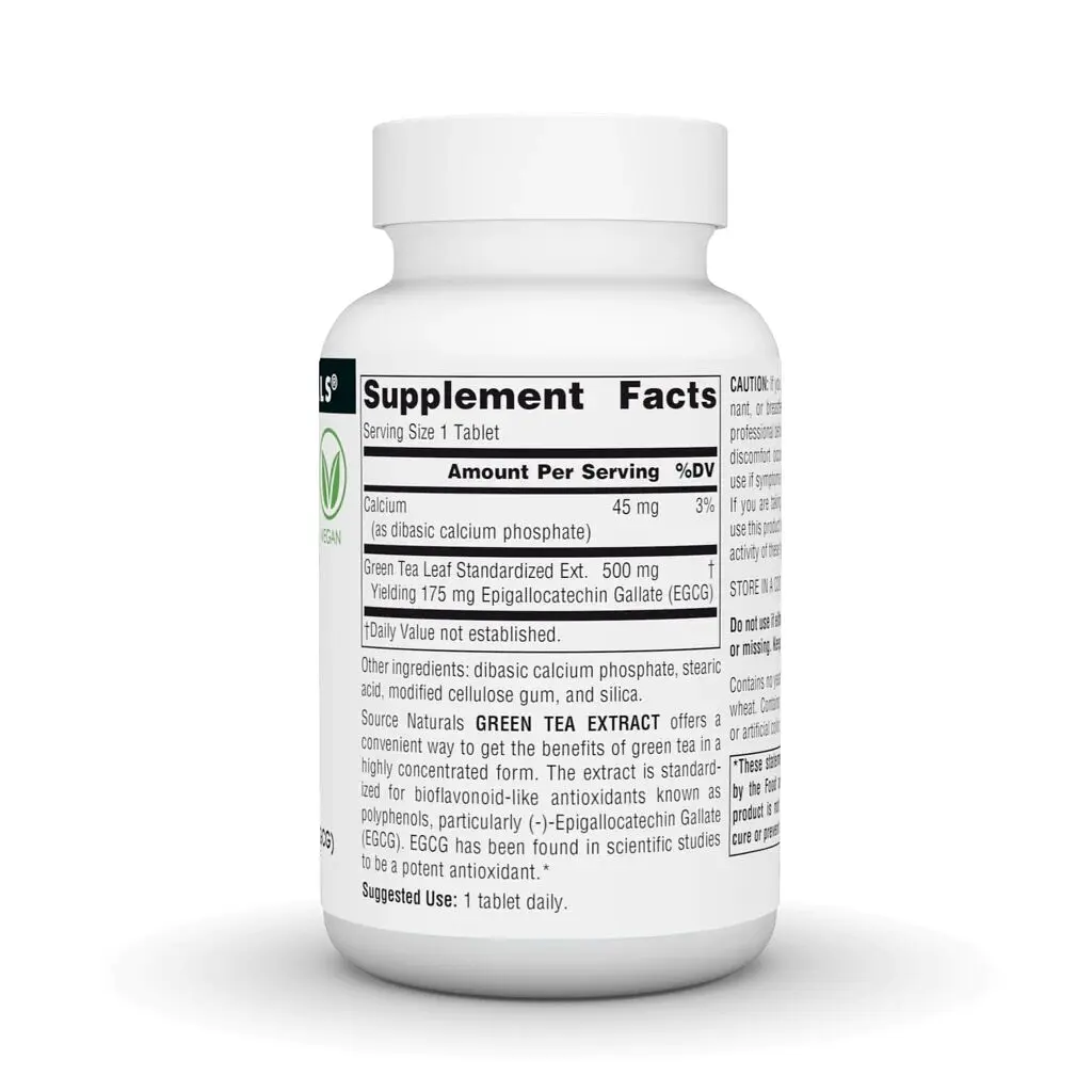 Натуральна добавка Green Tea Extract 500 mg, 60 таблеток Source Naturals vit0004287 - фото 2