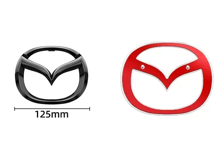 Емблема решітки Mazda Чорна 125×100мм пластик (на скотчі та з 2 напрямними) (вир-во Завод) CH - фото 2