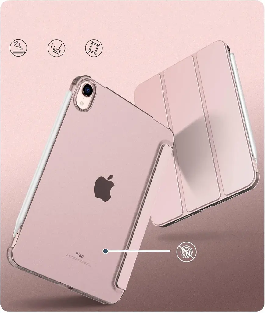 Чохол до планшета BeCover Tri Fold Hard Apple iPad Mini 7 2024 Pink (712454) - фото 2