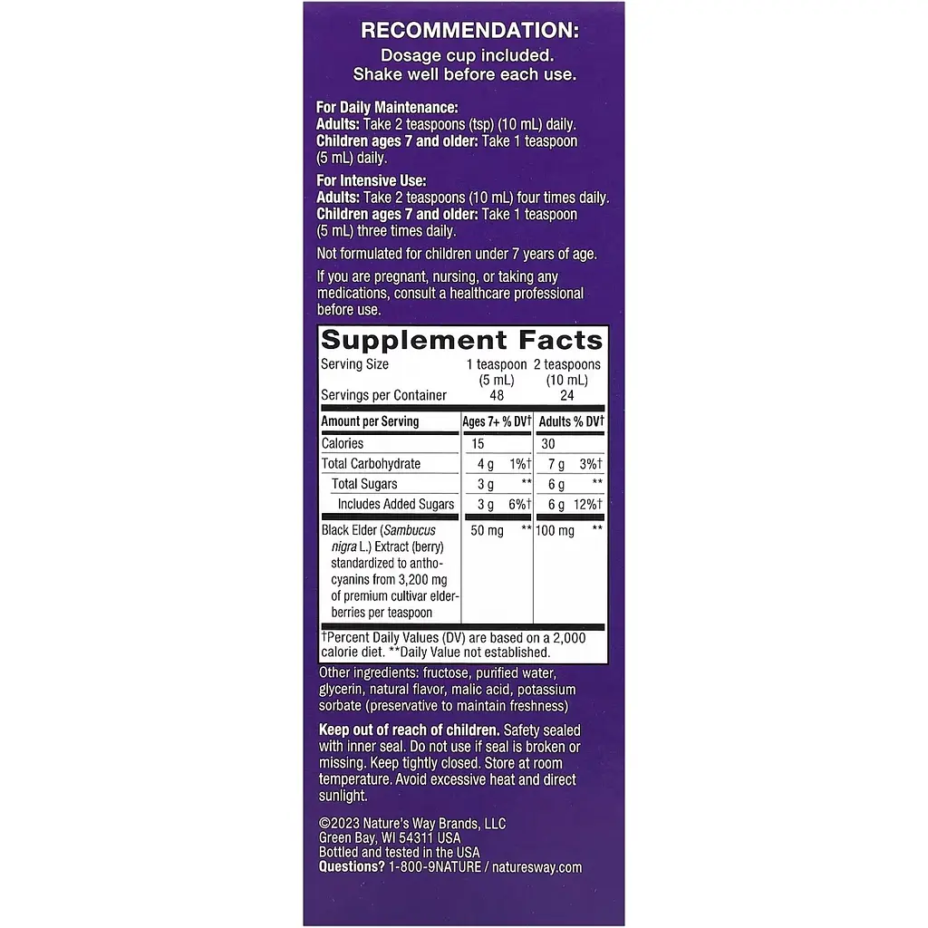 Екстракт бузини Nature's Way Sambucus Original Syrup 240 мл - фото 3