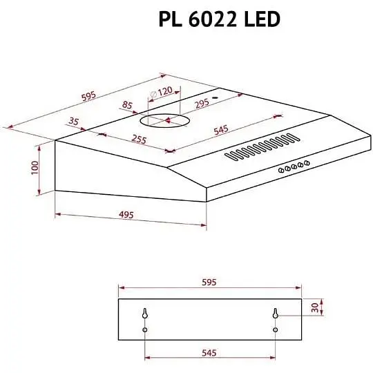 Витяжка пласка Perfelli PL 6022 W LED - фото 9