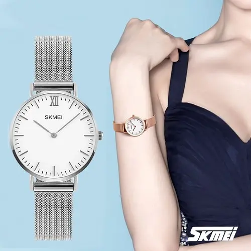 Жіночий ультратонкий годинник Skmei 1185 (Сріблястий) - фото 2