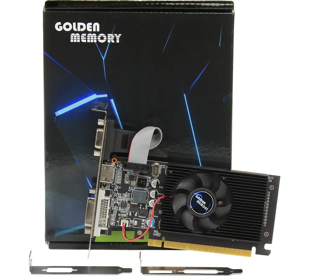 Відеокарта Golden Memory GT 610 2Gb GDDR3, 64-bit, VGA/DVI/HDMI, 810/1333 MHz, Low Profile (GT610D32G64BIT) (GDDR3, 64 bit, PCI-E 3.0 x16) - фото 3