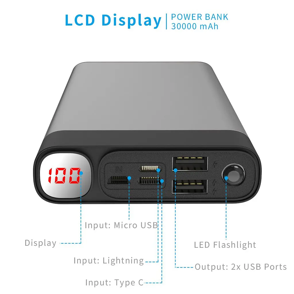 Зарядное устройство Power Bank Elefull 30000mAh PB-HOUMI-1W - фото 9