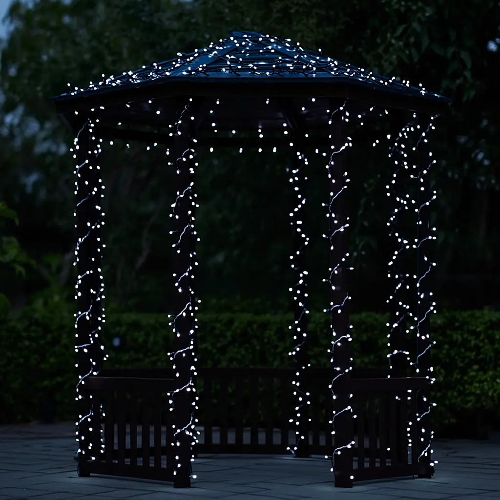 Гірлянда Нитка вулична 300 LED 30 м на сонячній батареї чорна, білий GarlandoPro SB300L30MBW - фото 16